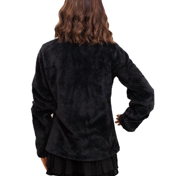 Columbia Women's Front Zip Black Fleece Jacket Sweater - Picture 2 of 7